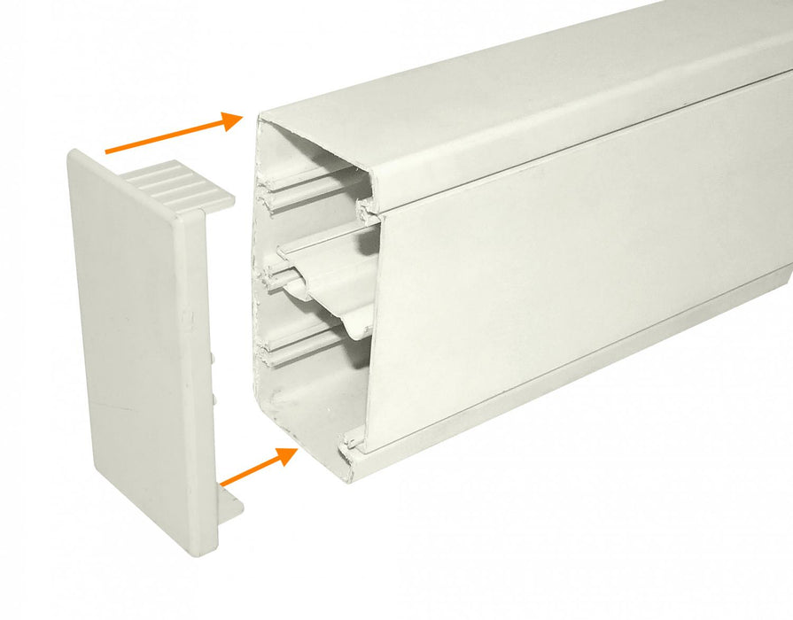 Tapa Final Recta-Plana Blanca 100x50mm para Clickbox
