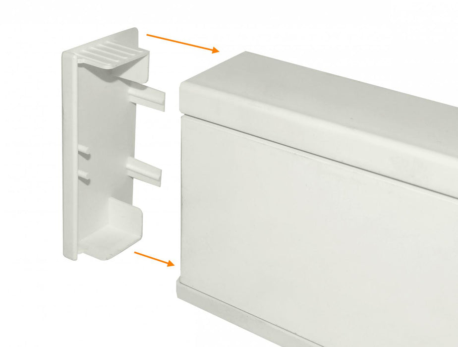 Tapa Final Recta-Plana Blanca 100x50mm para Clickbox