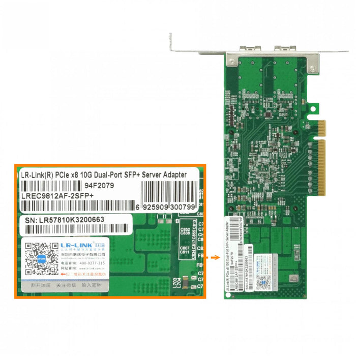 Tarjeta de red PCIe-x8 2-SFP+10G LREC9812AF Clickbox