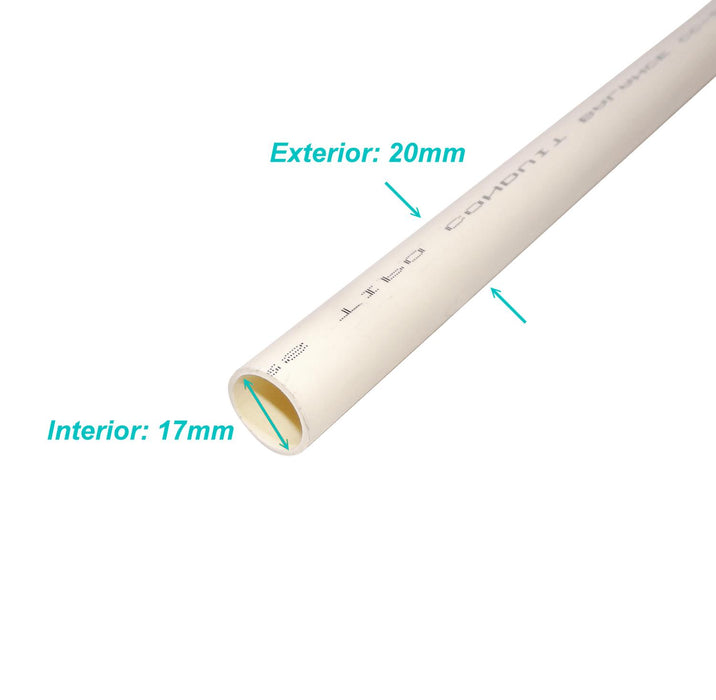Tubo Conduit PVC Blanco 20mm x 1,3mm 3mt Clickbox