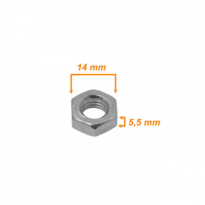 Tuerca Hexagonal M8-14mm Altura-5,5mm 1 Clickbox