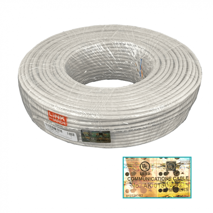 Cable de Red LINKMADE CB6L-UG1 – UTP Cat6 Unifilar 100m Cobre PVC Gris