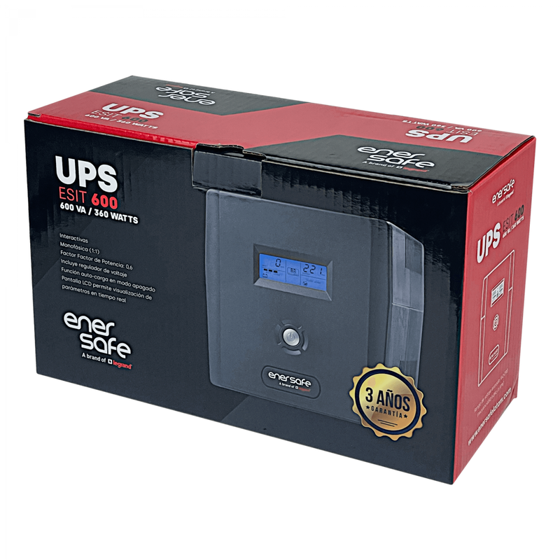 UPS Interactiva ENERSAFE 600VA 52WH 360W USB Clickbox