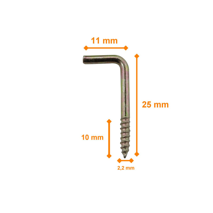 144 piezas M2.2 Hilo 2,2x10mm 11mm Cancamo Recto Clickbox