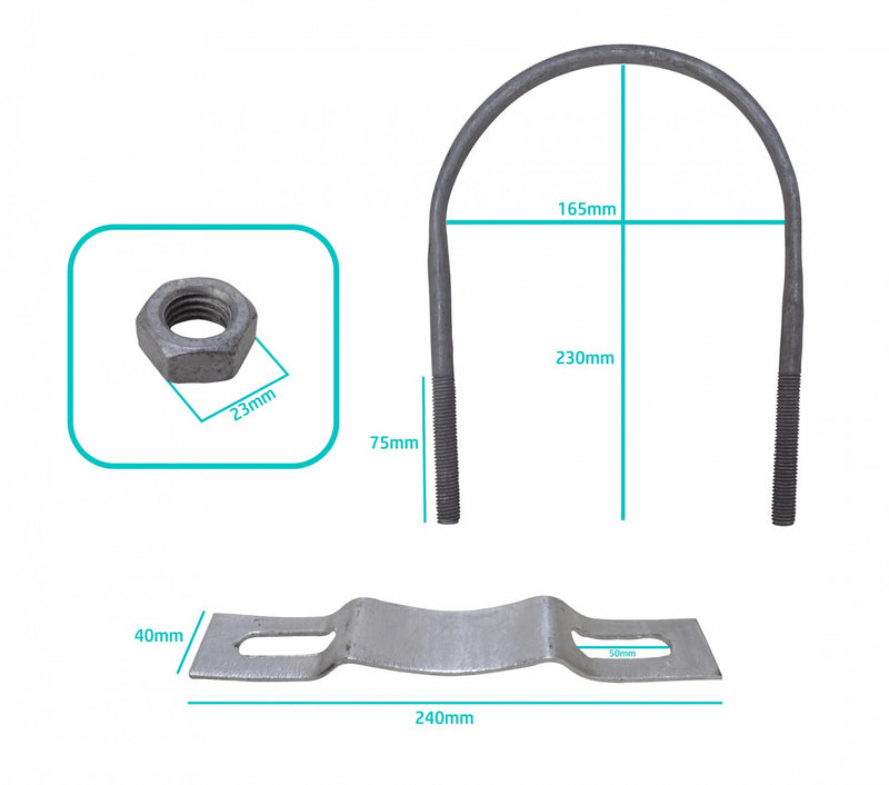 Abrazadera 118-162mm Galvanizada para Poste Clickbox
