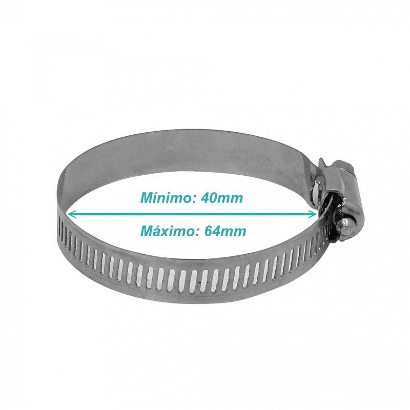 Abrazadera metálica ajustable de 40-64mm para uso Clickbox
