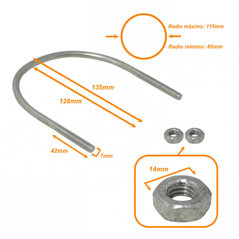 Abrazadera para Poste de 85-115mm con 2 Tuercas Clickbox