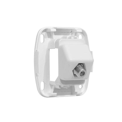 Adaptador coaxial blanco con toma CATV pin fino Clickbox