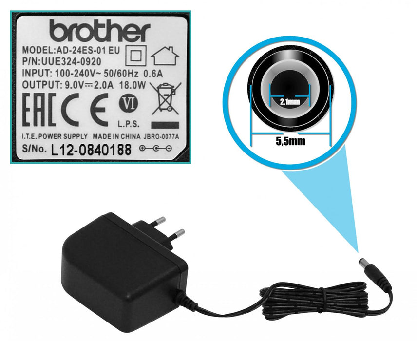Adaptador Corriente BROTHER 9VDC 1,6A 14,4W Clickbox