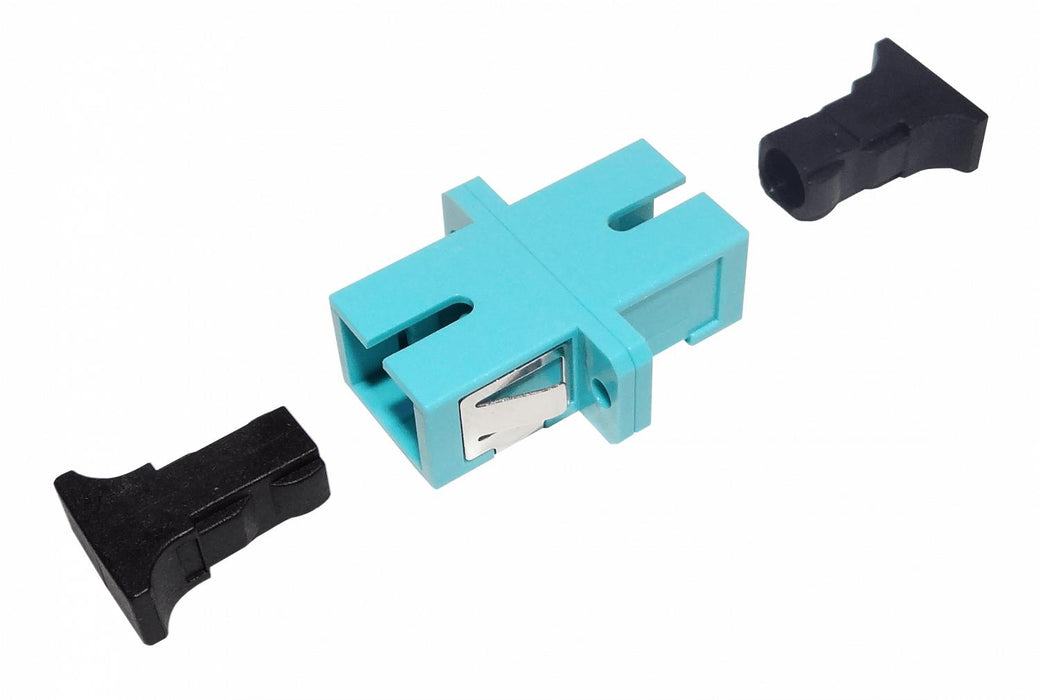 Adaptador SC-SC Aqua OM3 SX-Simplex para Fibra Clickbox