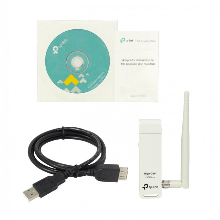 Adaptador USB WiFi TP-LINK 1 antena 4dBi 2,4GHz Clickbox