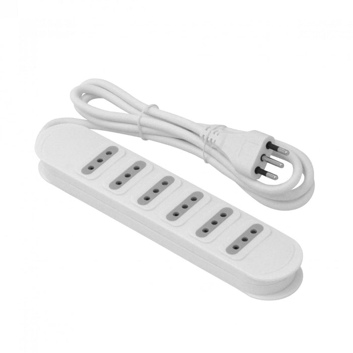 Alargador eléctrico MACROTEL Blanco 1,5mt con 6 Clickbox