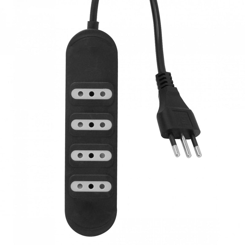 Alargador MACROTEL Negro 1,5mt 4 enchufes-chile Clickbox