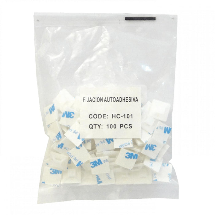 Amarra Plastica 100 unid. 2x2cm Base Blanca Clickbox
