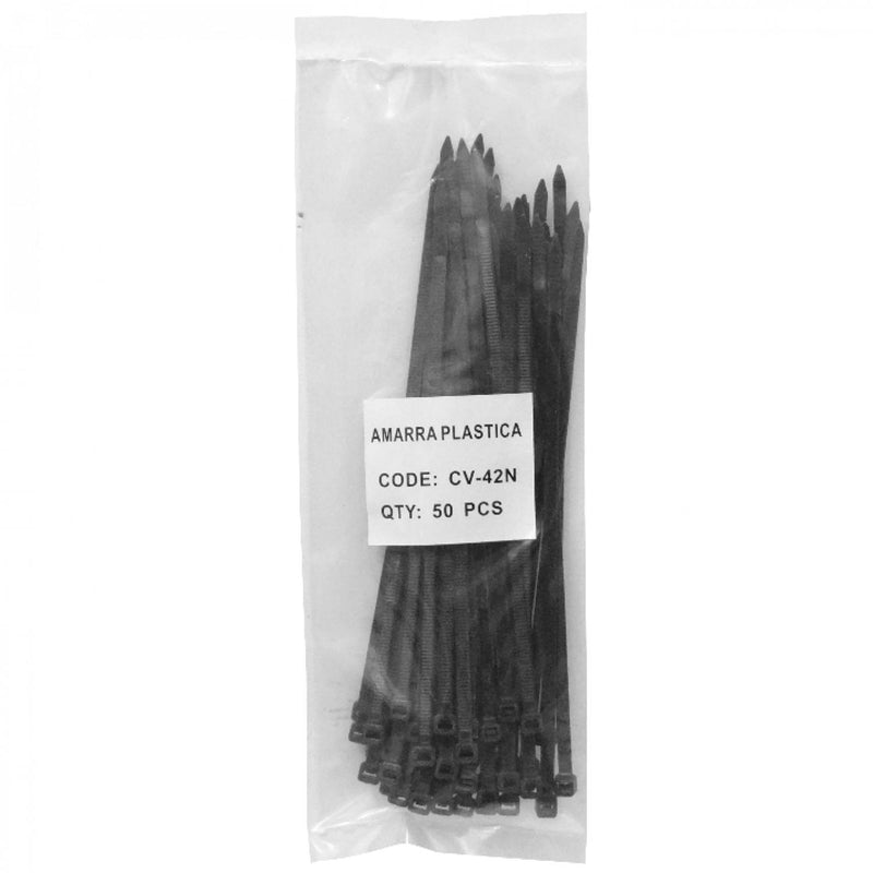 Amarra Plastica Nylon 4.8x200mm Negra 50 Clickbox