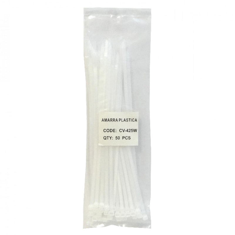 Amarra Plástica Nylon Blanca 250x4,8mm 50 Clickbox