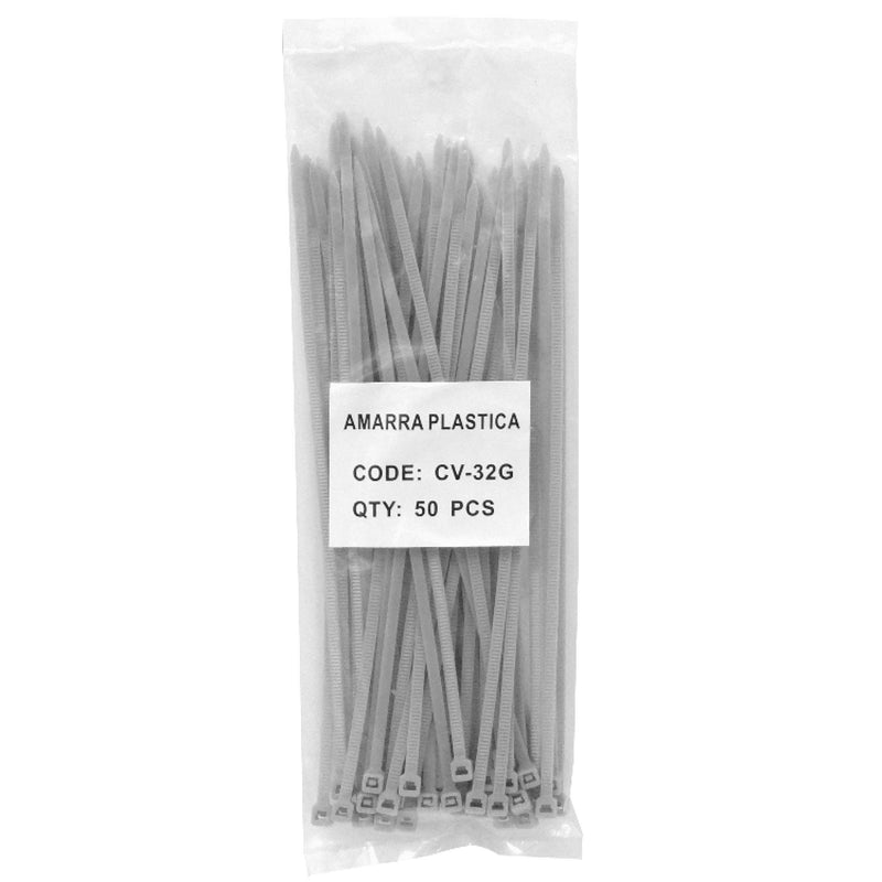 Amarra Plástica Nylon Gris 3.5x200mm 50 Clickbox