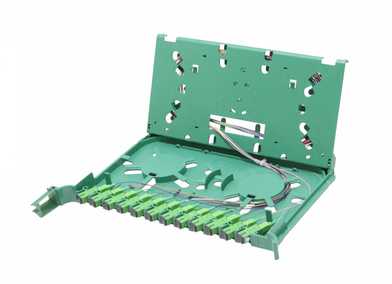 Bandeja 12-SC/APC ODF con pigtails-SM y Clickbox