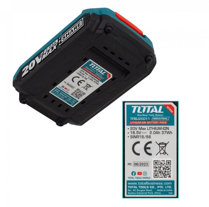 Batería de Litio Recargable 20V 2Ah 40Wh Li-ion Clickbox