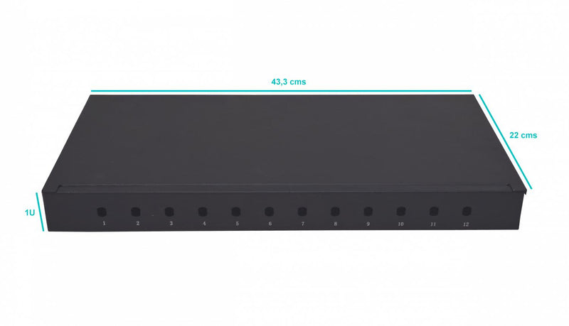 Cabecera de fibra óptica 12-ST-FC 1U Clickbox