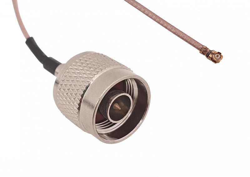 Cable coaxial negro de 20cm U.FL N-Macho Clickbox