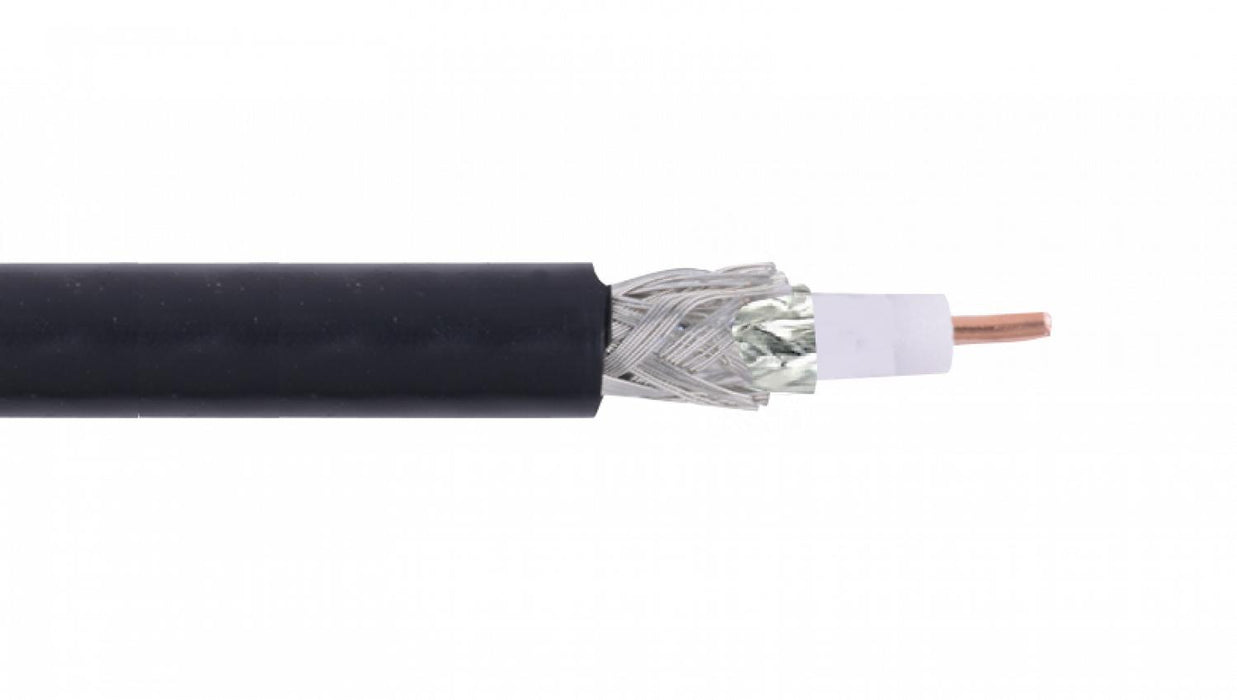 Cable coaxial negro de 305 metros RG11 para uso Clickbox