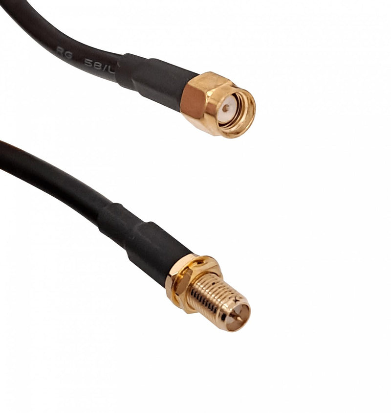 Cable Coaxial Negro 5mt RG58 RPSMA-Hembra a Clickbox