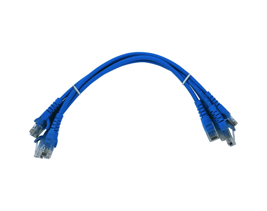 Cable de conexión CAT6 azul de 30cm inyectado con Clickbox