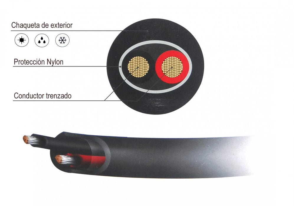 Cable eléctrico UBIQUITI 2x12AWG PE-Ext 10,5mm Clickbox
