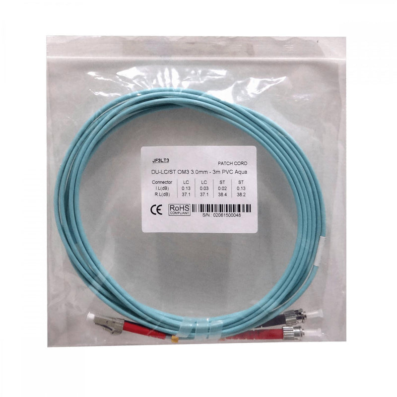 Cable de fibra óptica LC-ST OM3 multimodo 3mt Clickbox