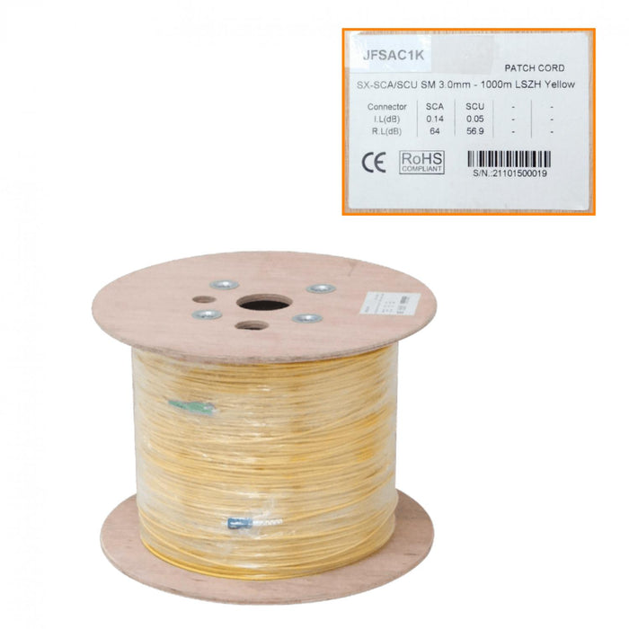 Cable de fibra óptica monomodo 1km SC/APC-SC/UPC Clickbox