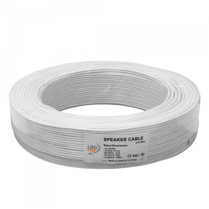 Cable Paralelo Multifilar Blanco 2x18AWG CCA Clickbox