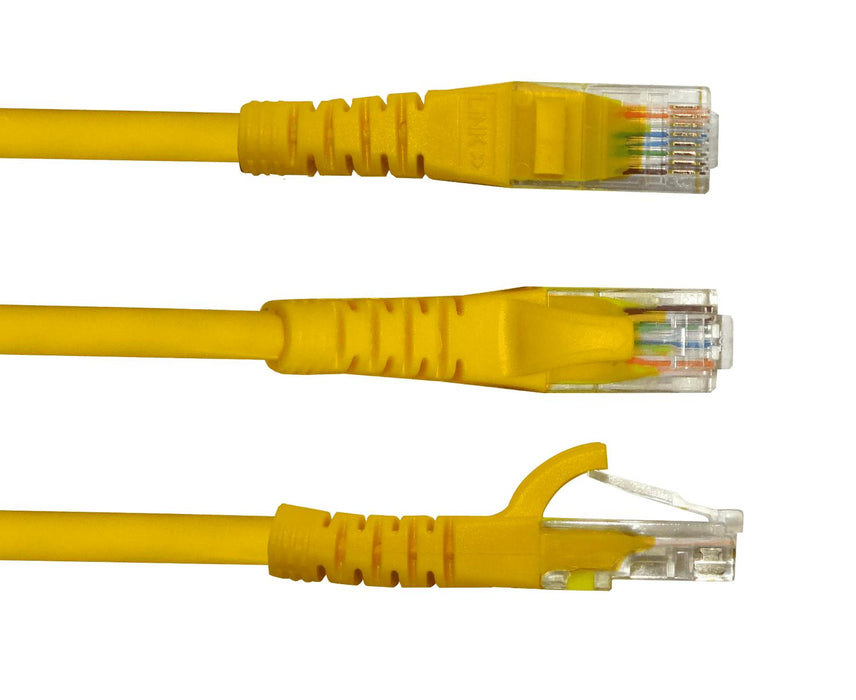 Cable de parche Cat5E amarillo de 50 cm inyectado Clickbox