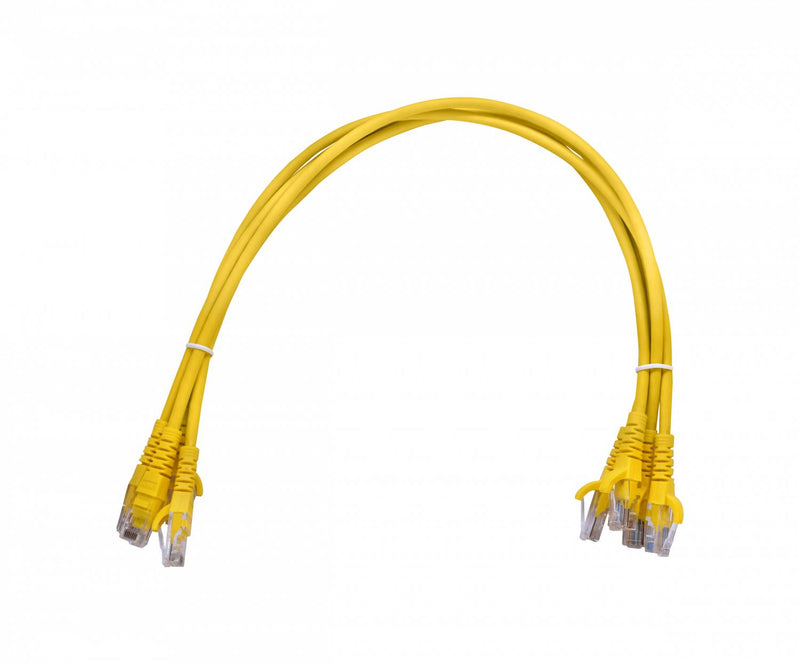 Cable de parche Cat5E amarillo de 50 cm inyectado Clickbox
