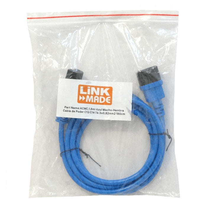 Cable de Poder Azul 1,8mt C13/C14 7A Clickbox