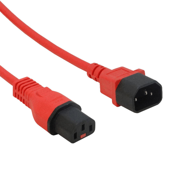 Cable de Poder Rojo 1,8mt C13/C14 7A Clickbox