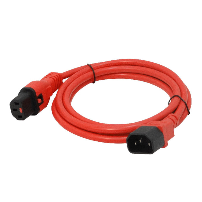 Cable de Poder Rojo 1,8mt C13/C14 7A Clickbox