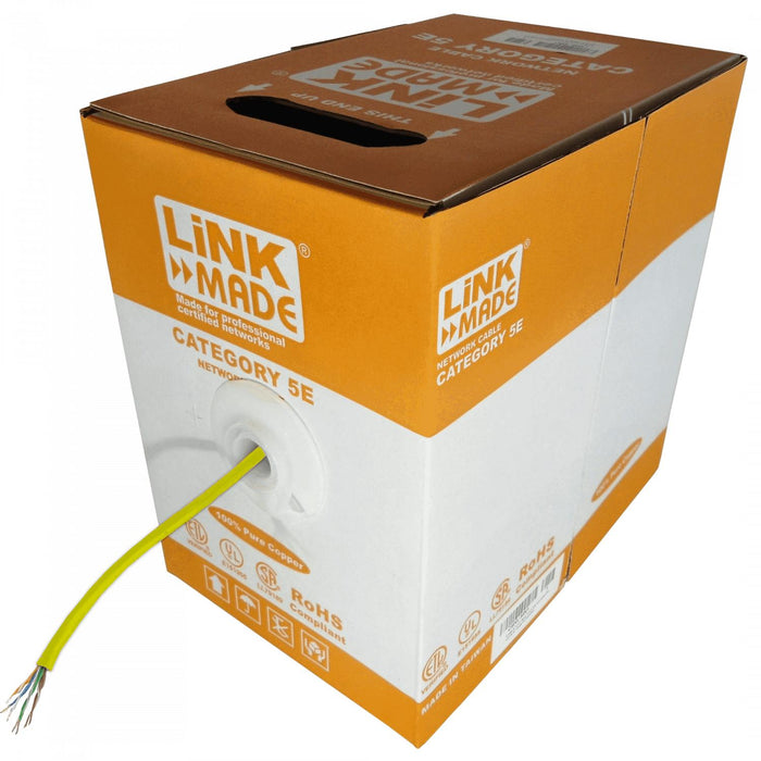 Cable de red Cat5E amarillo de cobre multifilar Clickbox