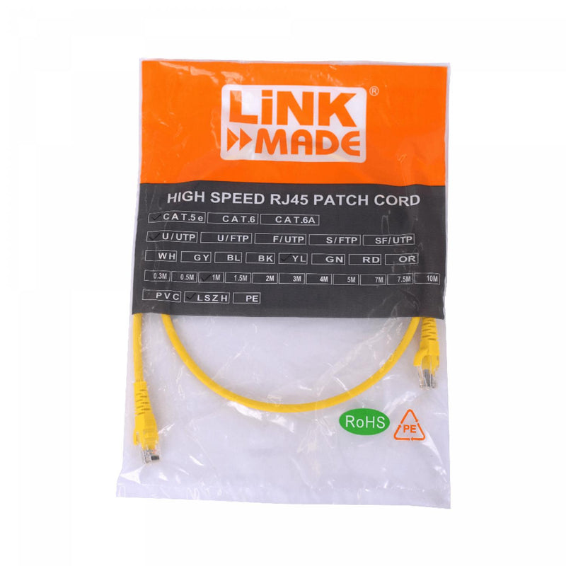 Cable de red Cat5e inyectado de 1 metro amarillo Clickbox