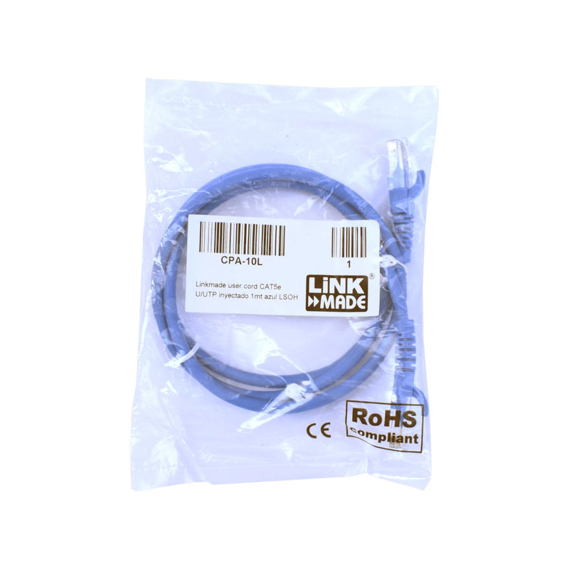 Cable de red Cat5e inyectado de 1 metro azul Clickbox