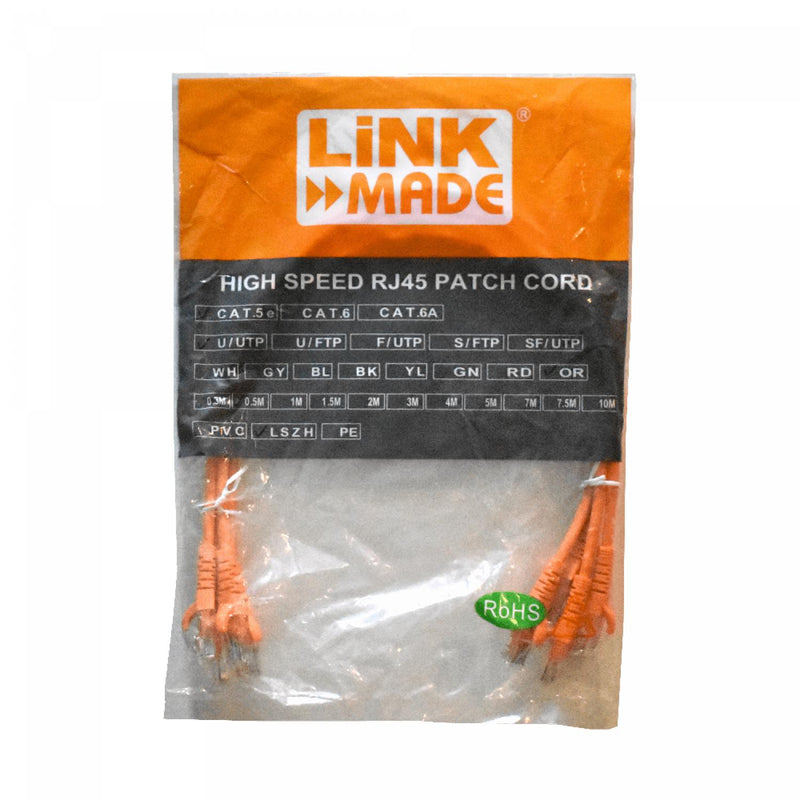 Cable de Red Cat5e Inyectado 4 Pares 50cm Naranja Clickbox