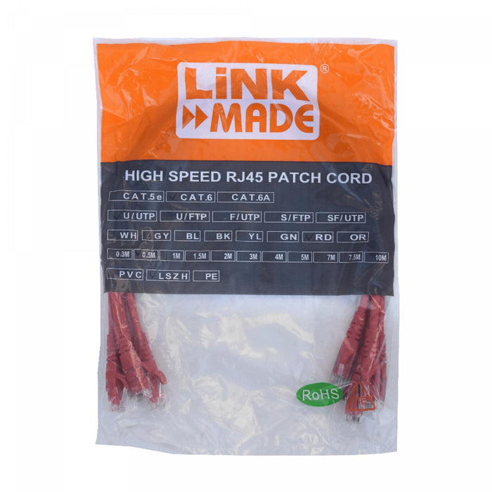 Cable de Red Cat6 Inyectado 4x0,5mt Rojo Clickbox