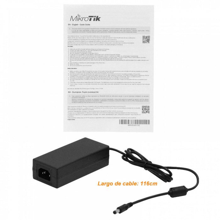Cable de requisito MIKROTIK 5-100 PoE-in/out-12W Clickbox