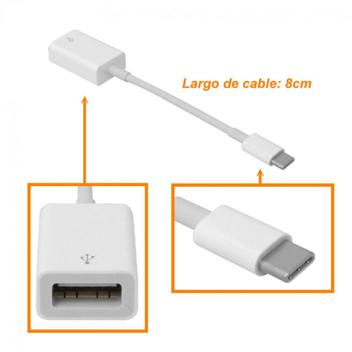Cable USB-C a USB-A de 8cm para APPLE Clickbox