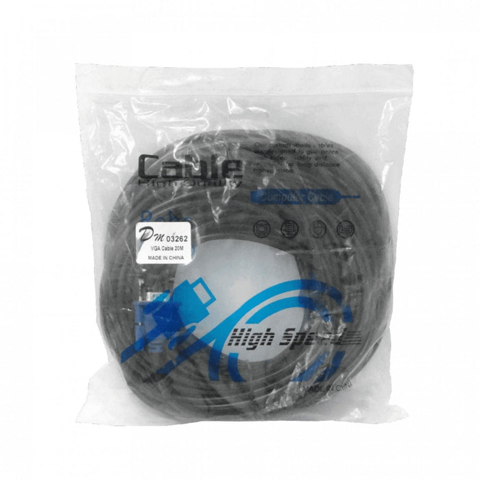 Cable de Video VGA M-M 20mt HDB15 Clickbox