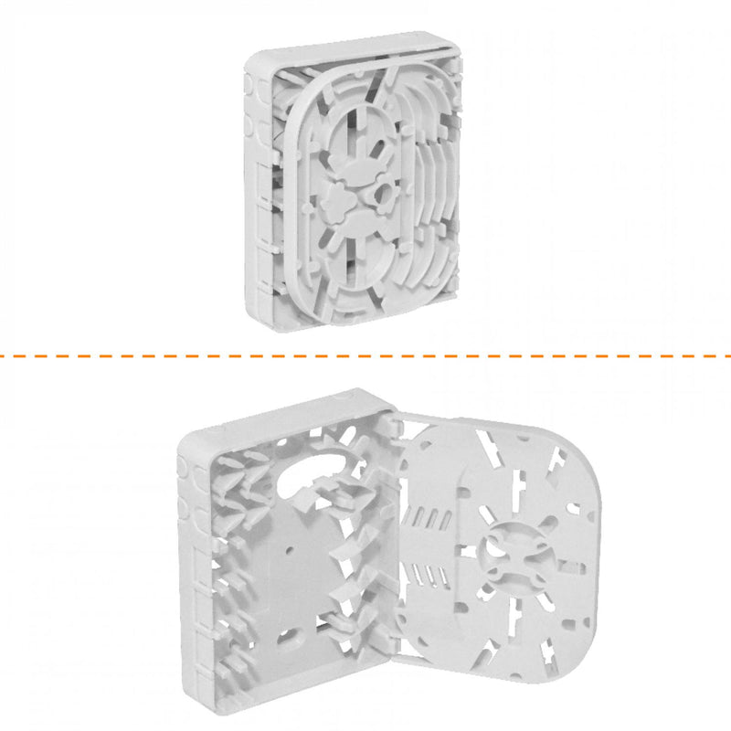 Caja Blanca para Fibra Óptica con 4 Mangueras y 4 Clickbox