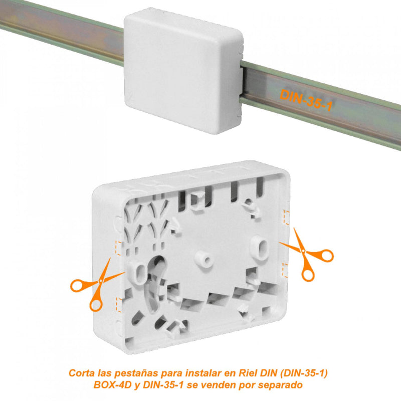 Caja Blanca para Fibra Óptica con 4 Mangueras y 4 Clickbox