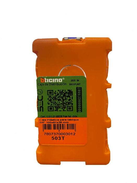 Caja Distribución BTICINO Naranja 105x61x38mm Clickbox