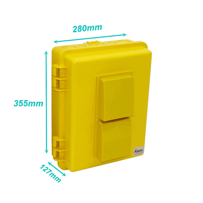 Caja Gabinete Plastico Amarilla 355x280x127mm Clickbox
