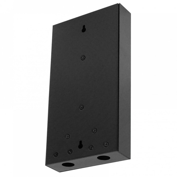Caja metálica negra para montaje mural con 12 Clickbox